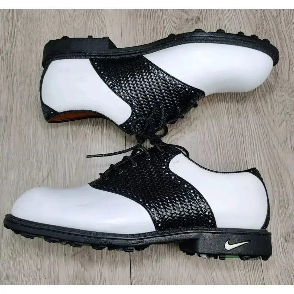 Nike Leather Golf Shoe Kempshall Last Mens 7 White Black‎ Gore-Tex 183235-101